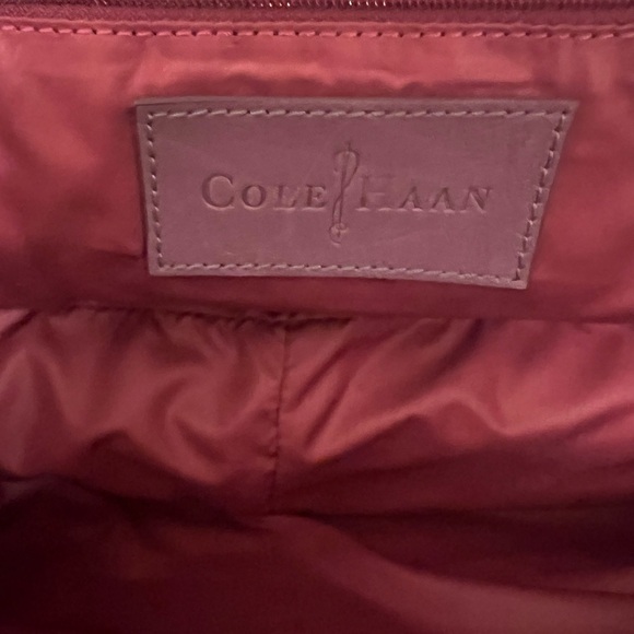 Cole Haan Gracie Women’s Burgundy Leather Snakeskin Handbag EUC - Picture 3 of 4